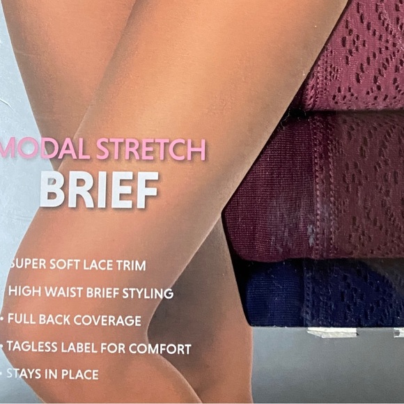 Black Bow Ladies' High Waist Brief, 5-pack - Picture 13 of 13